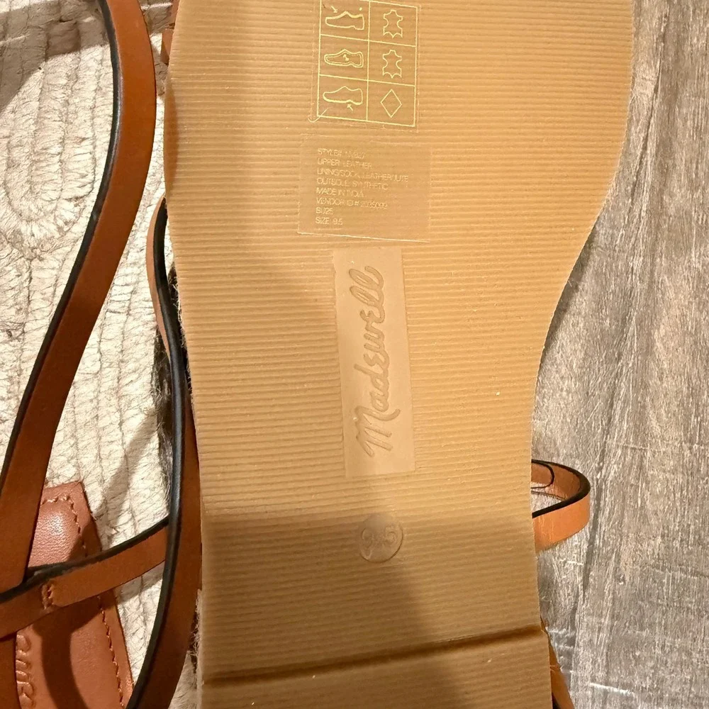 NEW Madewell The Mira Espadrille Thong Sandal Ankle Strap Summer‎ Coastal US 9.5